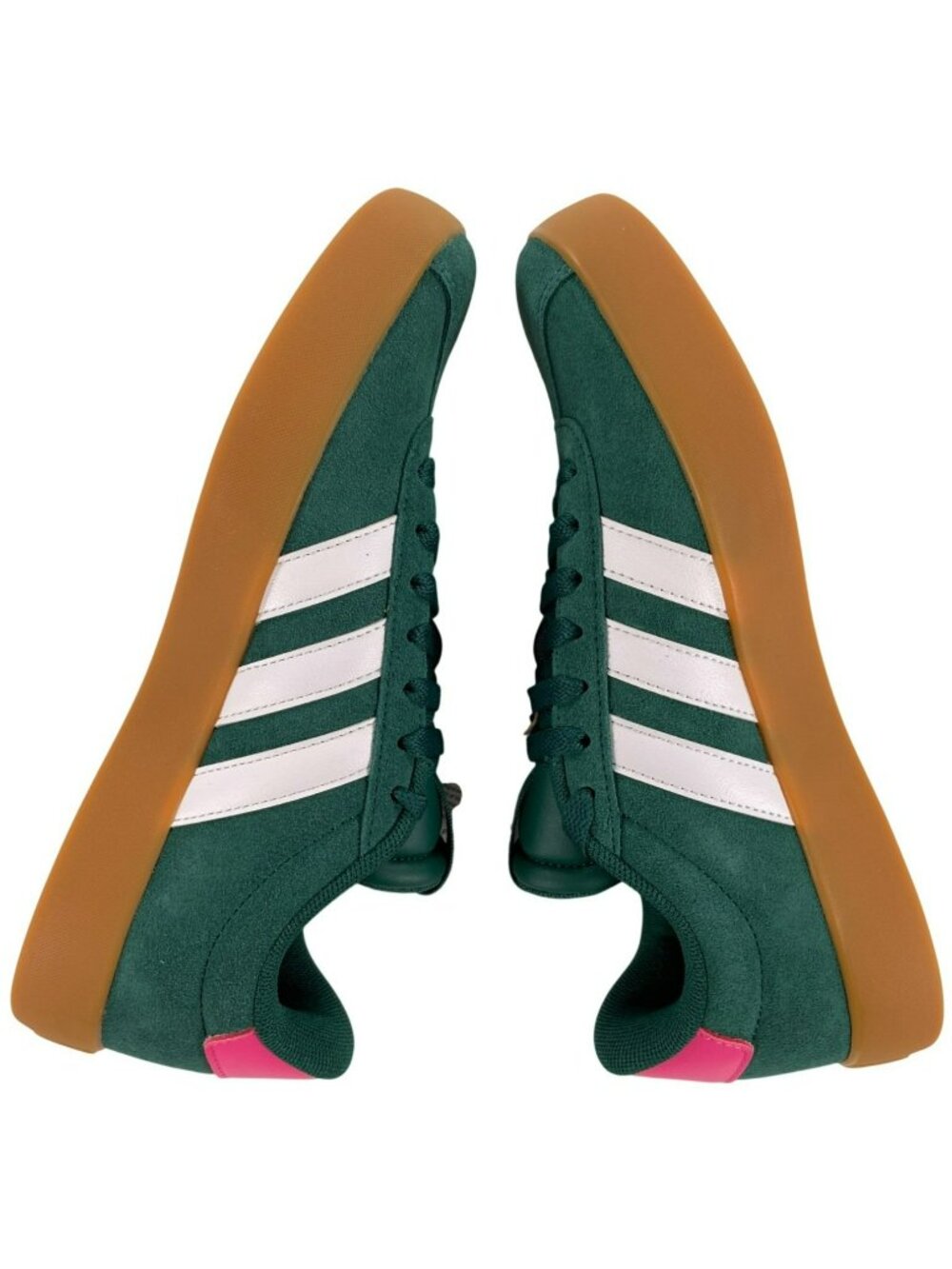 Adidas VL Court 3.0 Sportswear Sneakers Green Suede W/Pink Trim Women's Sz 8 NEW - Picture 4 of 12